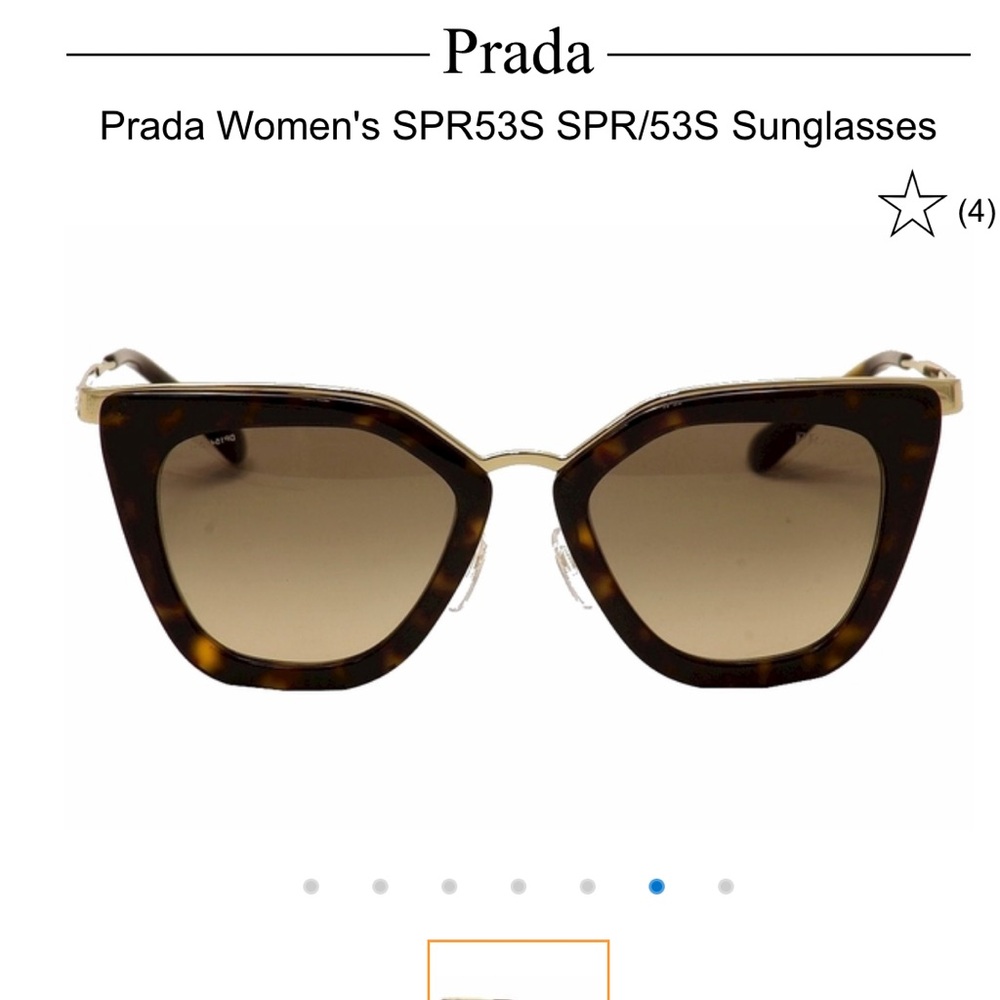 Prada Women's SPR53S SPR/53S Sunglasses in brown. Lightly used, good condition.